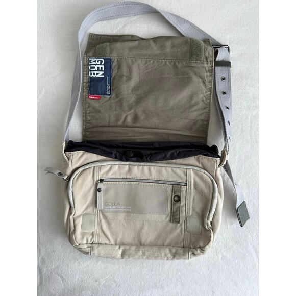 Golla GenMob ipad Messenger Bag Crossbody Beige Adjustable‎ Pockets Canvas - Picture 5 of 16